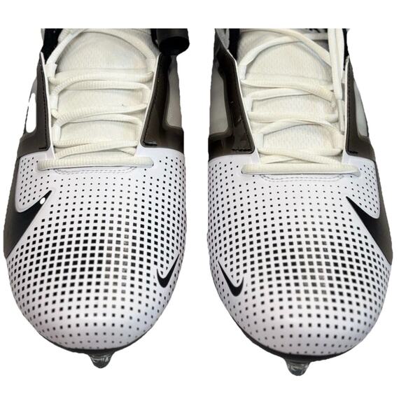 Nike Alpha Menace 4 Pro White Black Football Cleats HF4555-100 Men\'s Size 16